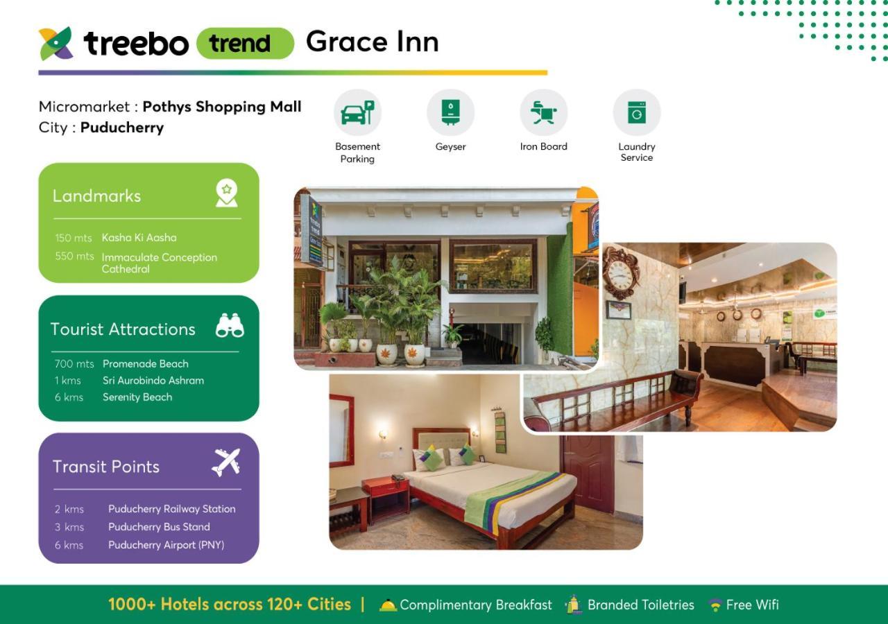Treebo Grace Inn, 3 Min Walk From Promenade Beach Pondicherry Dış mekan fotoğraf
